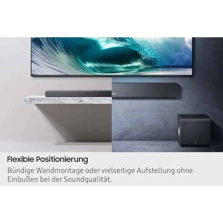 SAMSUNG HW-QS710GF Q-Series 3.1.2-Kanal-Soundbar mit kabellosem 6,5"-Subwoofer, Dolby Atmos, DTS:X und SpaceFit Sound, schwarz – Bild 7