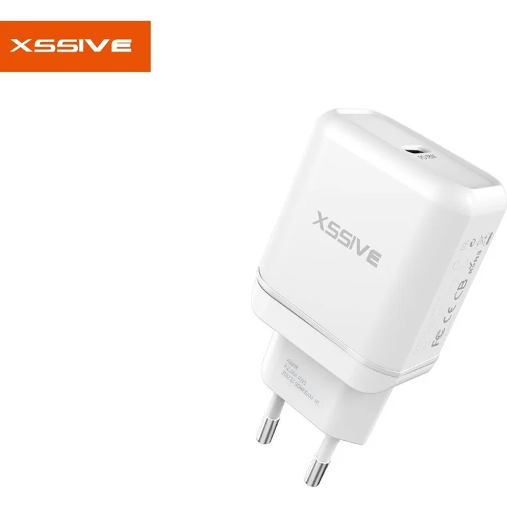 XSSIVE Quick Home Charger Typ-C Ladegerät 20W PD Netzladegerät Schnell-Ladegerät kompatibel mit Android & Apple weiß