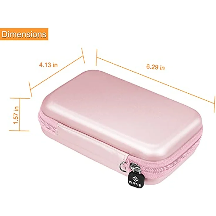 FINTIE Tasche für Fujifilm Instax Mini Link 2 / Mini Link, Hartschalen Tragetasche mit Reißverschluss, Schutz vor Stößen und Nässe, Roségold – Bild 5