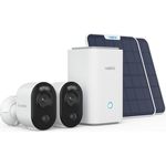 Reolink Überwachungskamera Hub 1 mit 2x Argus B350 + 2x Solarpanel (Außenbereich) - Komplettes kabelloses Überwachungssystem