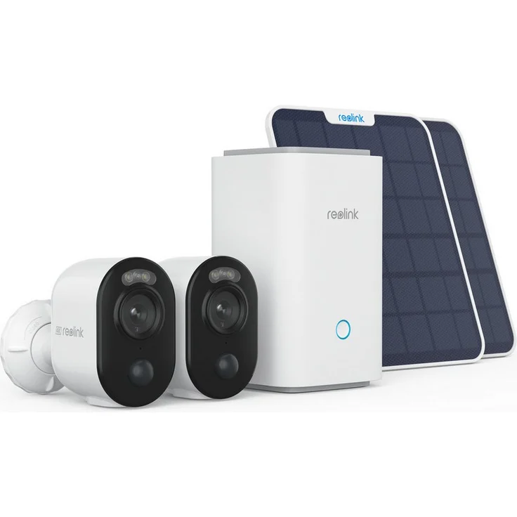 Reolink Überwachungskamera Hub 1 mit 2x Argus B350 + 2x Solarpanel (Außenbereich) - Komplettes kabelloses Überwachungssystem