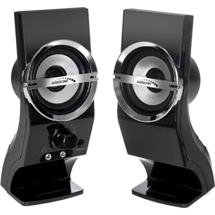 Audiocore AC805 Stereo-Lautsprecher 2.0 PC 6W RMS PC-Lautsprecher Boxen Notebook Kompakt Kopfhörereingang AUX – Bild 7