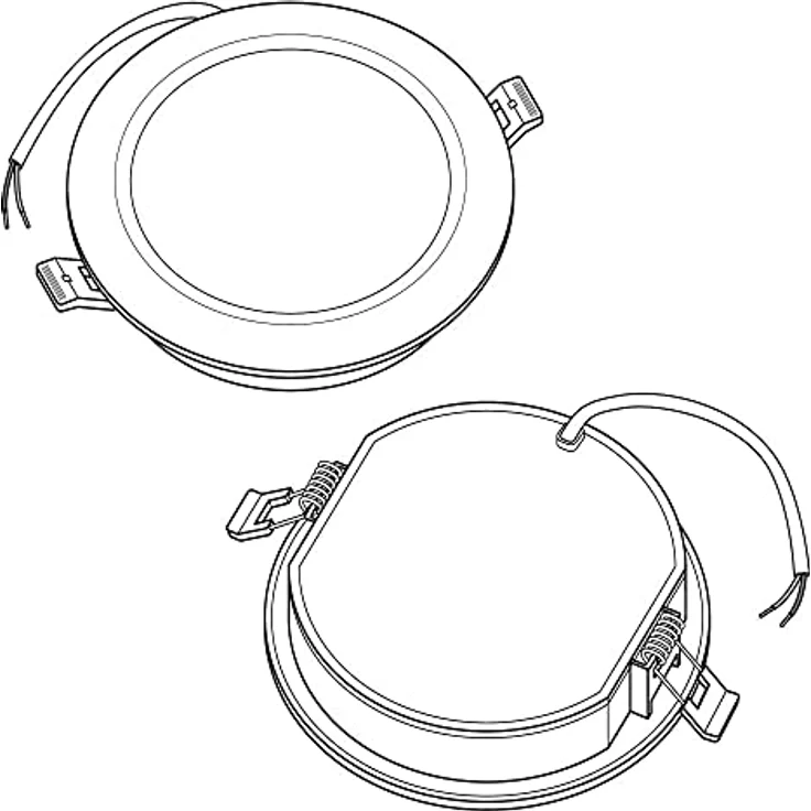 SEBSON LED Einbaustrahler rund flach 230V, integrierter Treiber, 12W, warmweiß 3000K, Deckenstrahler 870lm, Ø168x24mm, weiß – Bild 4