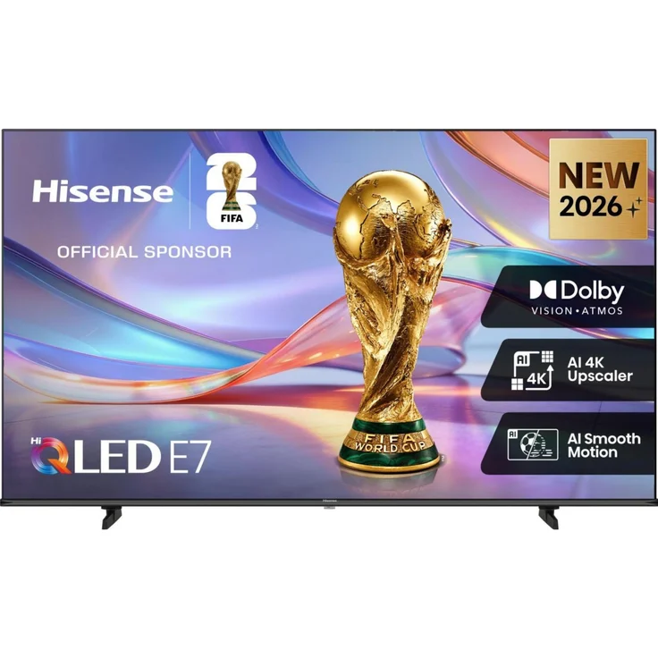 Hisense 58E7S Hi-QLED-Fernseher, 58 Zoll 4K Ultra HD, Triple Tuner, Dolby Atmos, Smart TV mit Apple TV und Alexa
