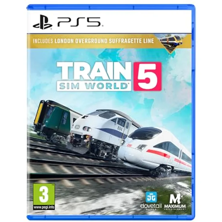 Maximum Entertainment Train Sim World 5 (PS5), Rail simulation game with San Bernardino Line, Frankfurt – Fulda, West Coast Main Line, and London Overground Suffragette Line DLC packs