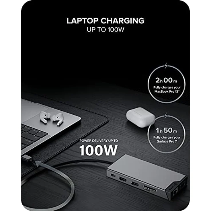 ALOGIC MV2 Laptop-Dockingstation, USB 3.2 Gen 1 (3.1 Gen 1) Type-C, 12 Ports, Gigabit Ethernet, Dual Full HD Display – Bild 4