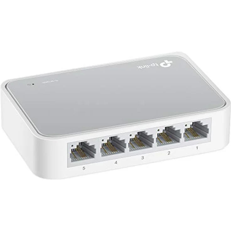 TP-Link TL-SF1005D 5-Port Fast Ethernet-/Netzwerk-/Lan Switch (10/100Mbit/s, automatische Geschwindigkeits- und Duplexanpassung, Plug-und-Play, Auto-MDI/MDIX, lüfterlos) weiß – Bild 1