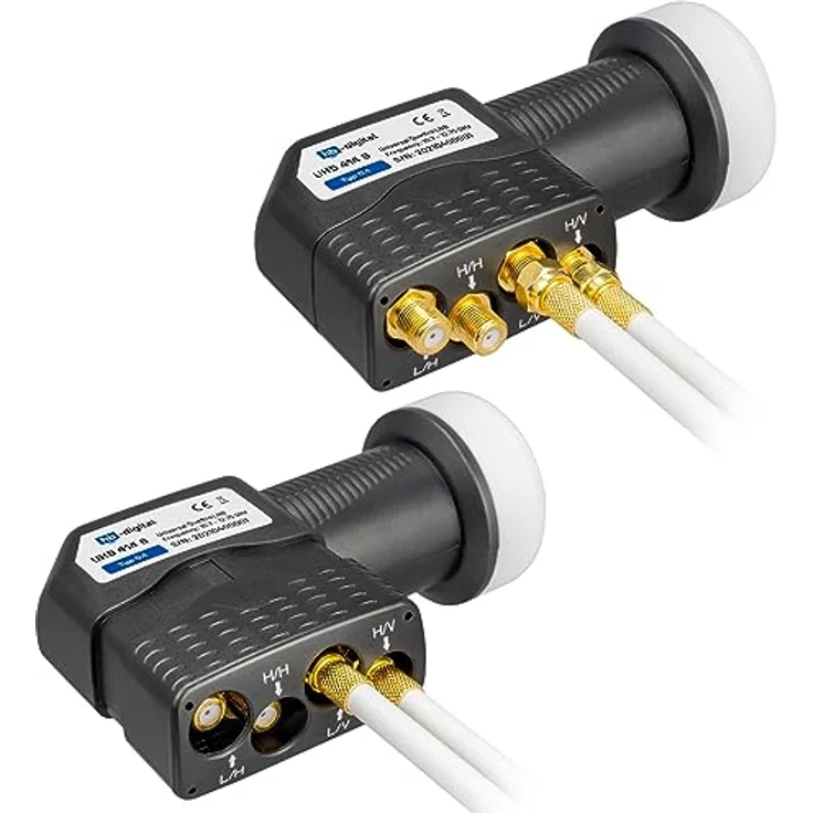 HB-DIGITAL Quattro LNB, Satelliten LNC Kopf für Multischalter, LTE Protected, Full HD 3D 4K UHD, vergoldete Kontakte, wetterfest, Schwarz – Bild 4