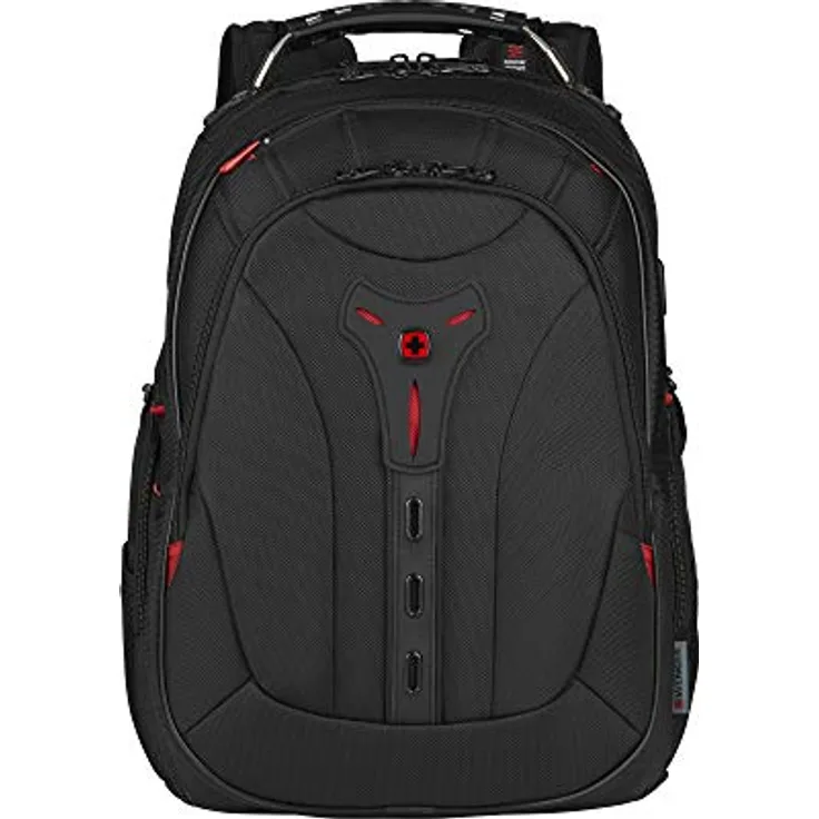 WENGER Pegasus Deluxe Laptop-Rucksack mit Tabletfach, Notebook 14 bis 16 Zoll, Tablet bis 10 Zoll, Organizer, 25 l, Damen Herren, Büro Business-Reisen Uni, Schwarz, 606492