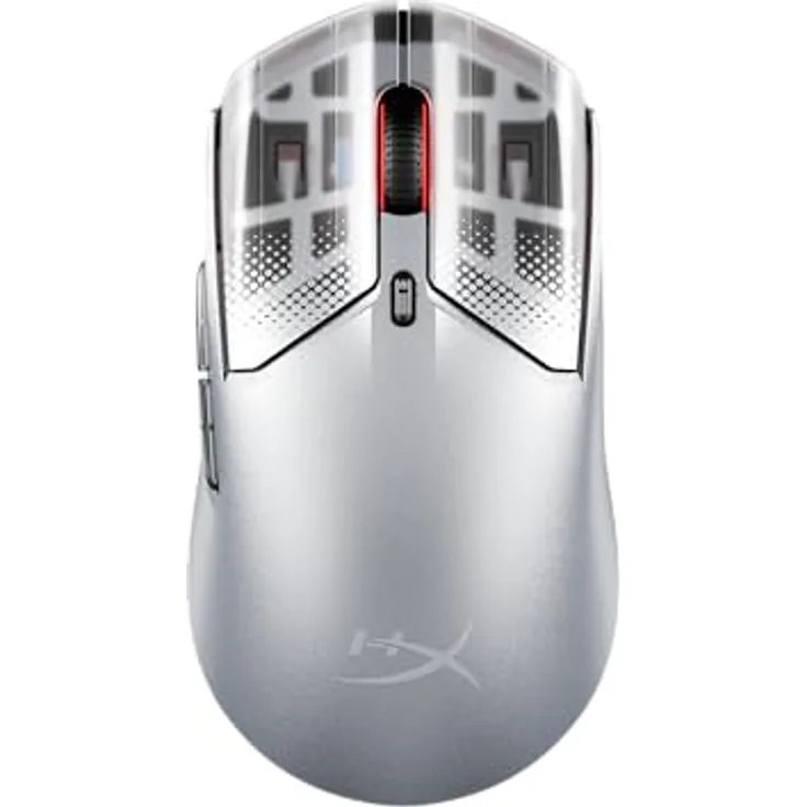 HyperX Pulsefire Haste 2 S, Kabellose Gaming-Maus mit Magnesiumgehäuse, Ultra-leicht (64 g), 120 h Akkulaufzeit, 26 K Sensor, Glas Skates, Silber