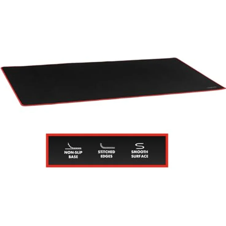 LogiLink ID0216 XXXL Gaming Mauspad, 120 x 60 x 0,3 cm, ultraglatter Stoff, für optische und Laser-Mäuse, rutschfeste Unterseite, schwarz – Bild 5