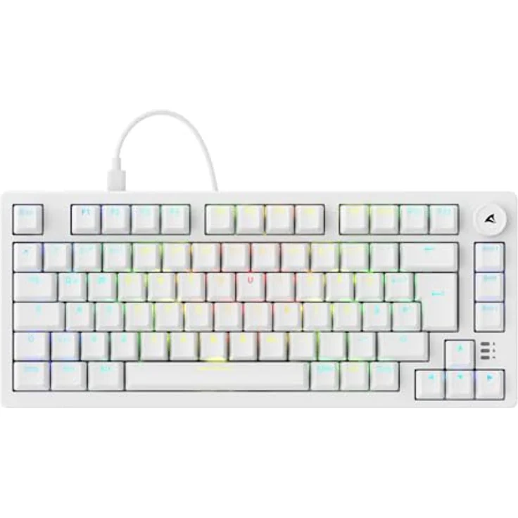 Sharkoon SKILLER SGK25, Gaming-Tastatur mit RGB-Beleuchtung und anpassbaren Huano-Schaltern, 75% Layout – Bild 2