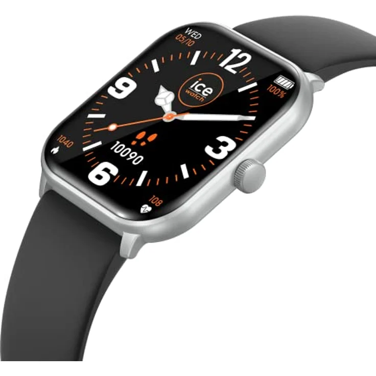 Ice-Watch - ICE smart Silver black - Silbergraue Smartwatch für Herren/Unisex mit Silikonarmband - 021411 (1,85") – Bild 3