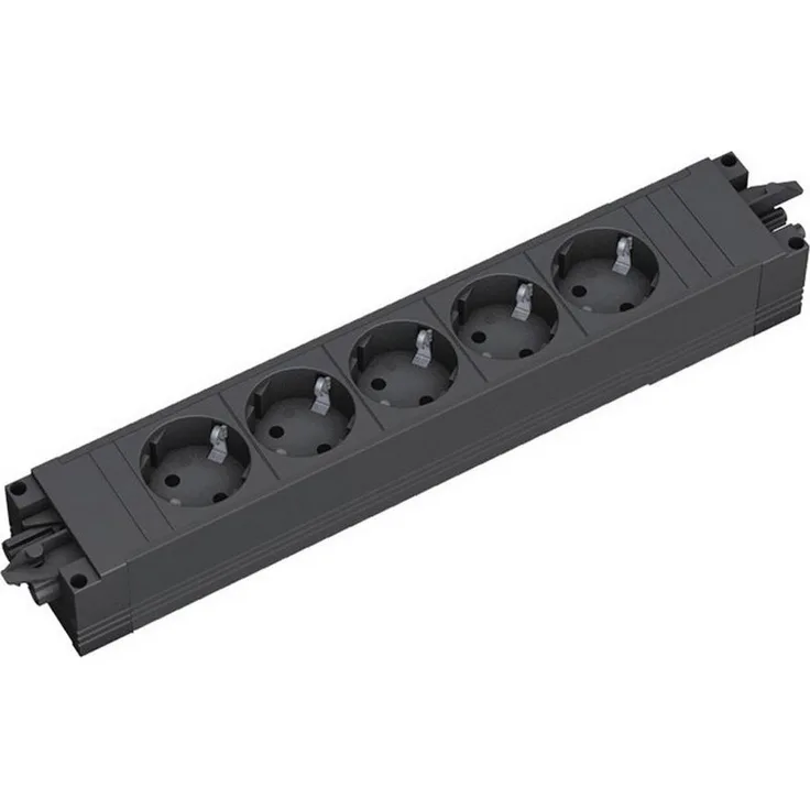 Bachmann STEP BASE Schutzkontakt Einbau-Tischsteckdosenleiste, 5x CEE7/3, schwarz