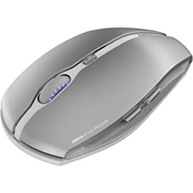 CHERRY GENTIX BT, kabellose Bluetooth Maus, Multi-Device Funktion für bis zu 3 Endgeräte, umschaltbare Auflösung (1000/2000 DPI), 7 Tasten und Scrollrad, batteriebetrieben, Frosted Silver – Bild 3