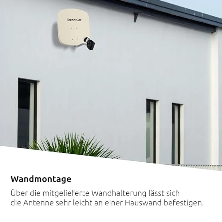 TechniSat DIGIDISH 45 – Satelliten-Schüssel für 4 Teilnehmer, 45 cm kleine Sat Anlage in beige – Bild 3