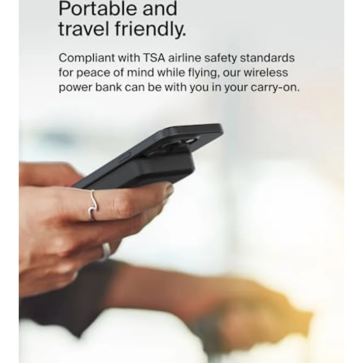 Belkin BoostCharge Pro kabellose Powerbank 8.000 mAh mit Qi2, MagSafe-kompatibles tragbares Ladegerät mit integriertem Ständer – Schwarz – Bild 4