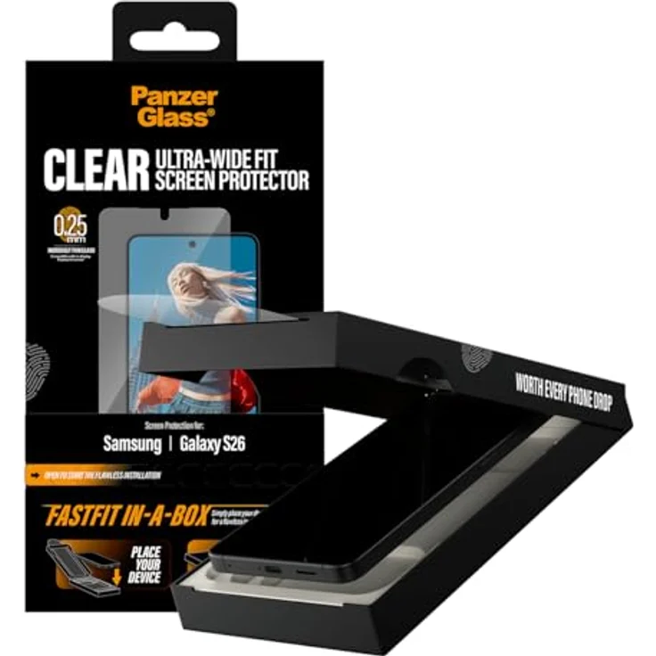 PanzerGlass® Displayschutz Samsung Galaxy S26, Ultra-Wide Fit mit FASTFIT IN-A-BOX, kratzfest und fallsicher – Bild 5
