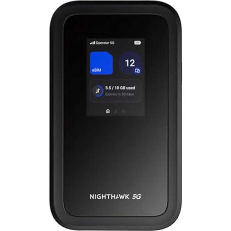 Netgear MH7150 Nighthawk 5G Mobile Hotspot, Dual-Band WLAN Router mit eSIM und integriertem Bildschirm, Schwarz – Bild 2