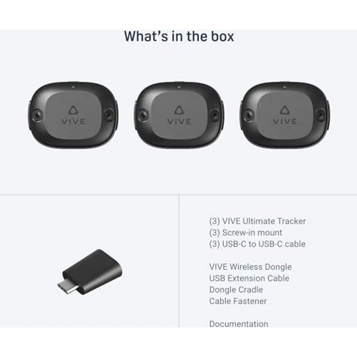 HTC VIVE Ultimate Tracker 3+1 Kit, VR Objekt-Tracker mit LED-Beleuchtung in Schwarz, kompatibel mit HTC Geräten – Bild 6