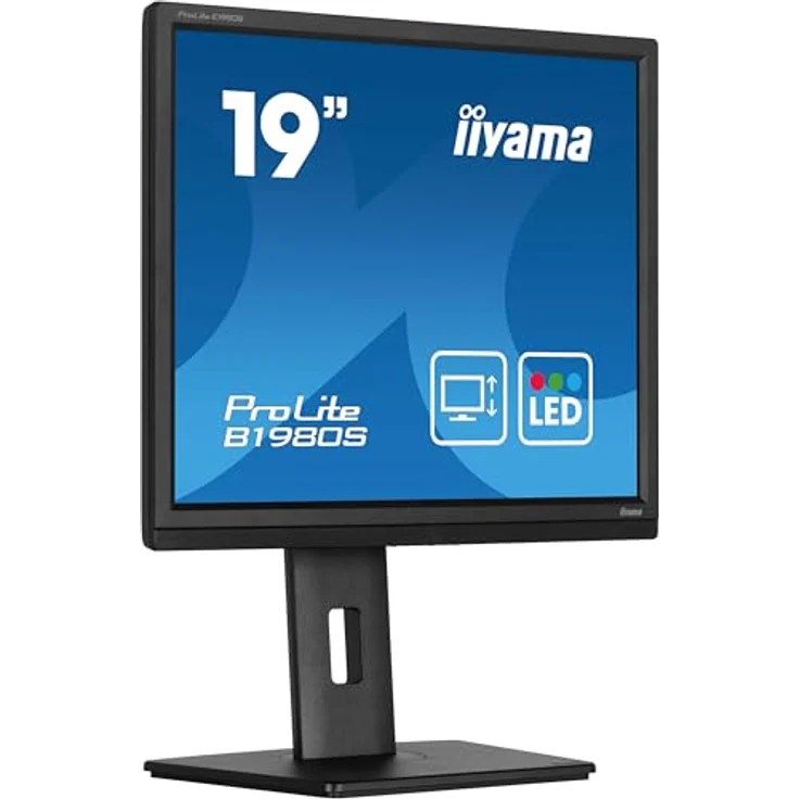 iiyama Prolite B1980S-B1, 48 cm 19" LED-Monitor mit SXGA, HDMI, DP, höhenverstellbar und Pivot-Funktion, schwarz – Bild 1