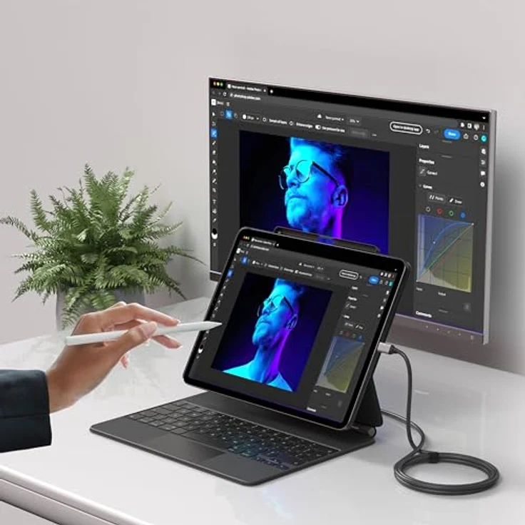 Satechi USB-C zu HDMI 2.1 8K Kabel, 2 m, mit Aluminiumgehäuse, schwarz-silber, unterstützt 8K/60Hz und 4K/120Hz – Bild 7