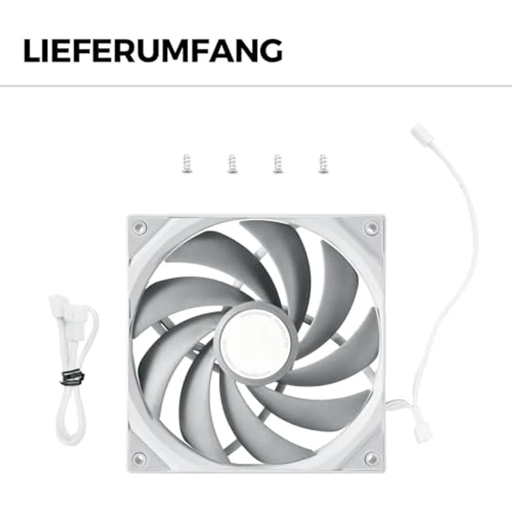 TRYX ROTA Pro 140 PWM-Lüfter - 140mm, weiß, leistungsstarker 140-mm-PWM-Lüfter mit bis zu 1.650 U/min und Airflow von maximal 170,41 m³/h – Bild 7
