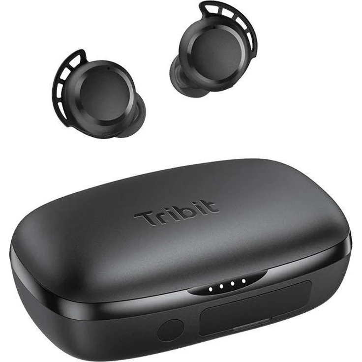 Tribit Earphones FlyBuds 3 BTH92SC (black), Kabelloser Kopfhörer mit kristallklarem Sound und 100 Stunden Akkulaufzeit, Schwarz