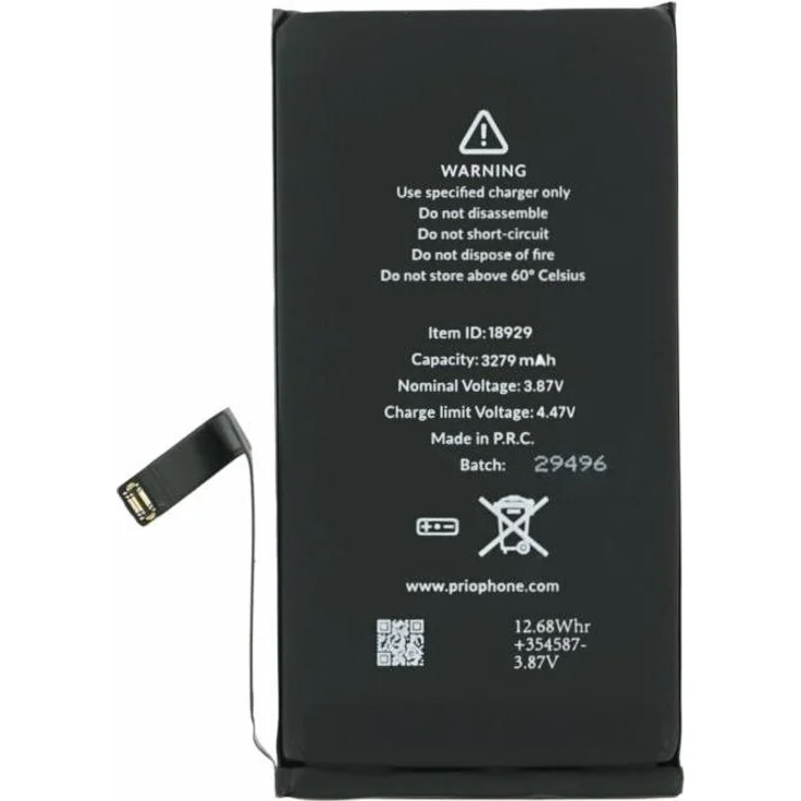 prio Akku für iPhone 14, Universeller APN, 800 Ladezyklen, hohe Sicherheit mit Qualitäts-Chipsatz