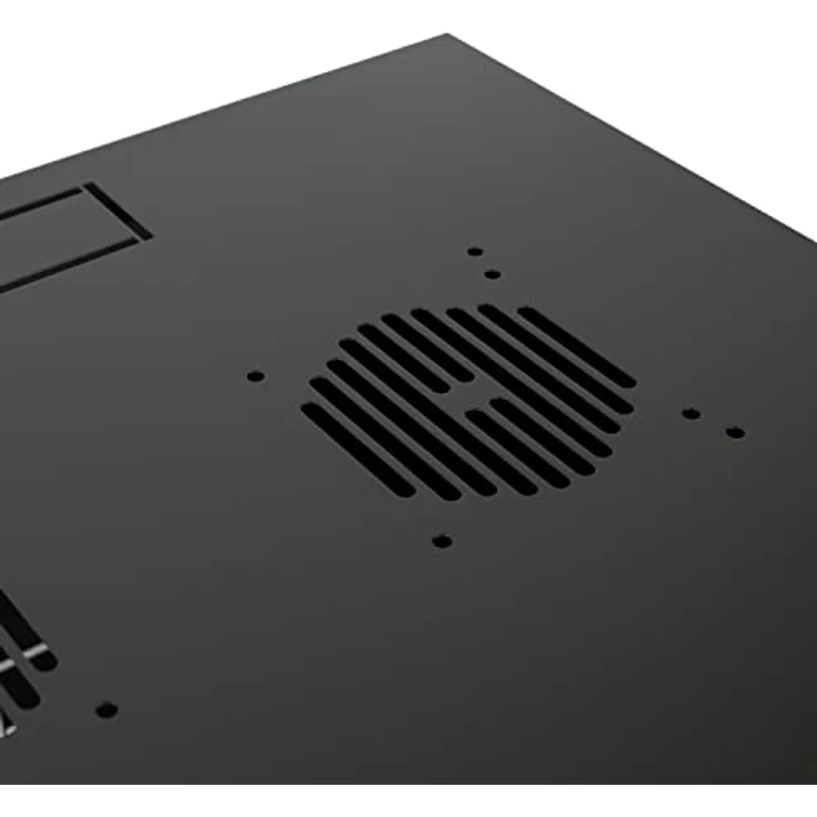 HMF 66409-02 Netzwerkschrank, Serverschrank 19 Zoll mit 9 HE, 450 mm Tiefe, voll montiert, Glastür, schwarz – Bild 4