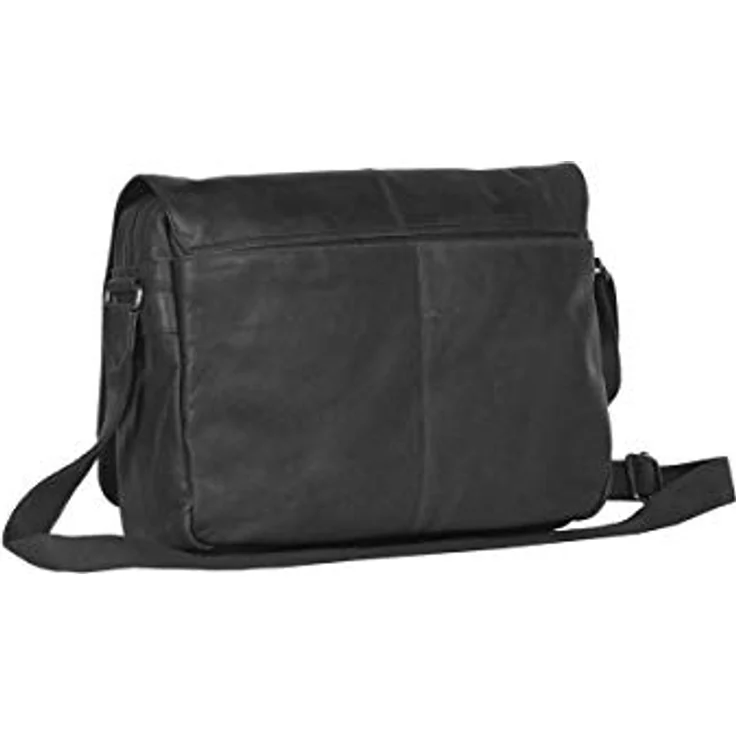The Chesterfield Brand Wax Pull Up Messenger Tasche, 40 cm mit Laptopfach, 100% Leder, schwarz – Bild 4