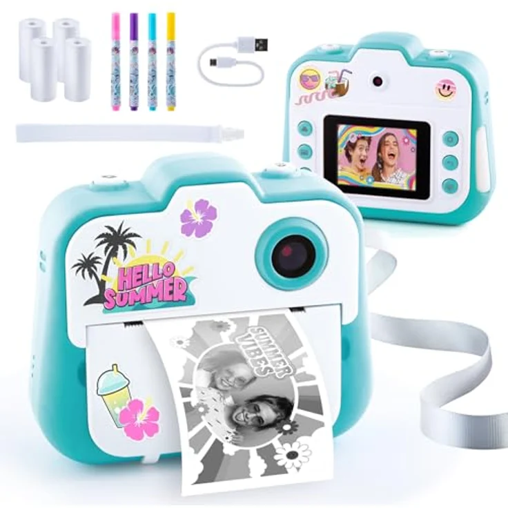 Canal Toys PHOTO CREATOR Instant Camera Summer Edition, Sofortbildkamera mit sofortiger Druckfunktion, benutzerfreundlichem Design für kreative Köpfe, bunt – Bild 8