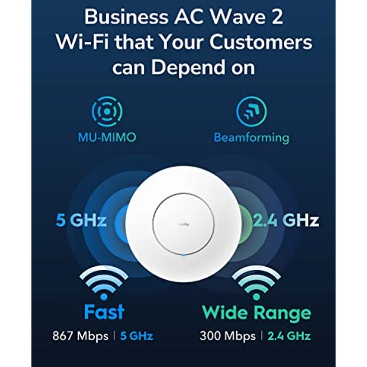 Cudy AC1200 Gigabit Wireless Access Point, Business-WLAN-Lösung mit Mesh-Unterstützung, MU-MIMO, PoE, DC-betrieben, AP1300 – Bild 3