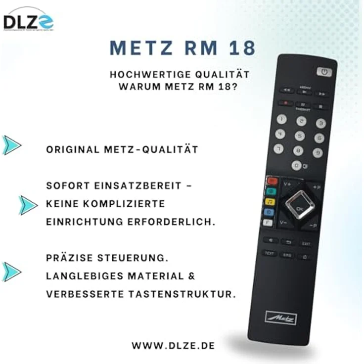 METZ RM18 / RM 18 Fernbedienung, kompatibel mit Metz RM19, passend für zahlreiche Metz TV-Modelle, nicht für RM16 geeignet – Bild 4
