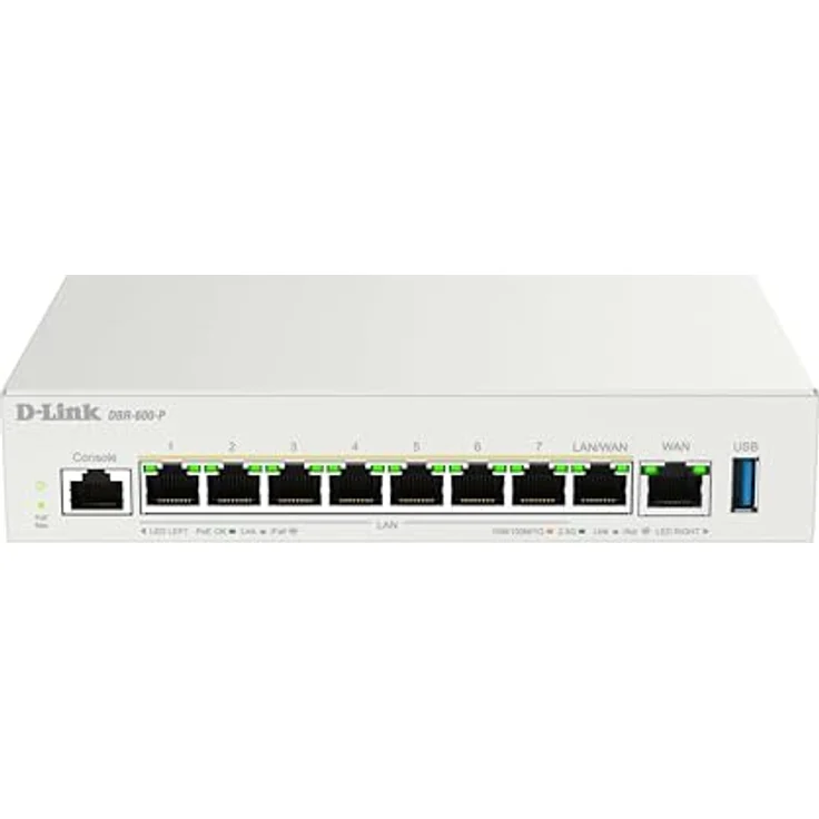 D-Link DBR-600-P Business PoE-Router, 2,5G Dual-WAN-VPN-Router mit 8× PoE+ Ports (123 W), Multi-WAN-Lastverteilung, Firewall-Sicherheit, AP-Management für kleine Büros & Cafés – Bild 2