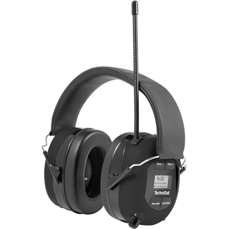 TechniSat STEREOMAN DAB+ OD - Kabelloser Stereo DAB+/FM Bluetooth-Kopfhörer mit integriertem Mikrofon und Gehörschutz, schwarz – Bild 1