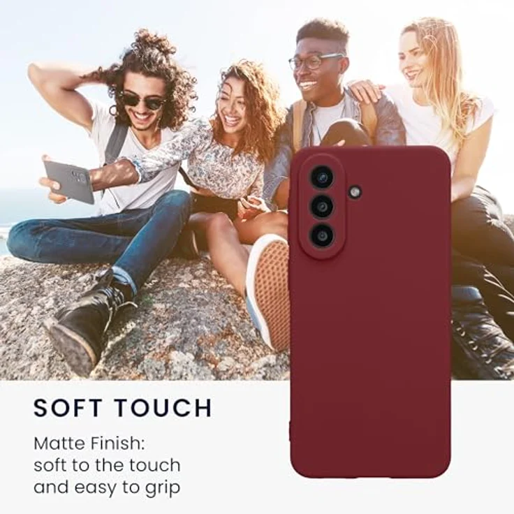 kwmobile Handyhülle für Samsung Galaxy A57 5G, weiches Silikon Case in Bordeaux Violett, reißfest und rutschfest mit präzisen Ausschnitten – Bild 4