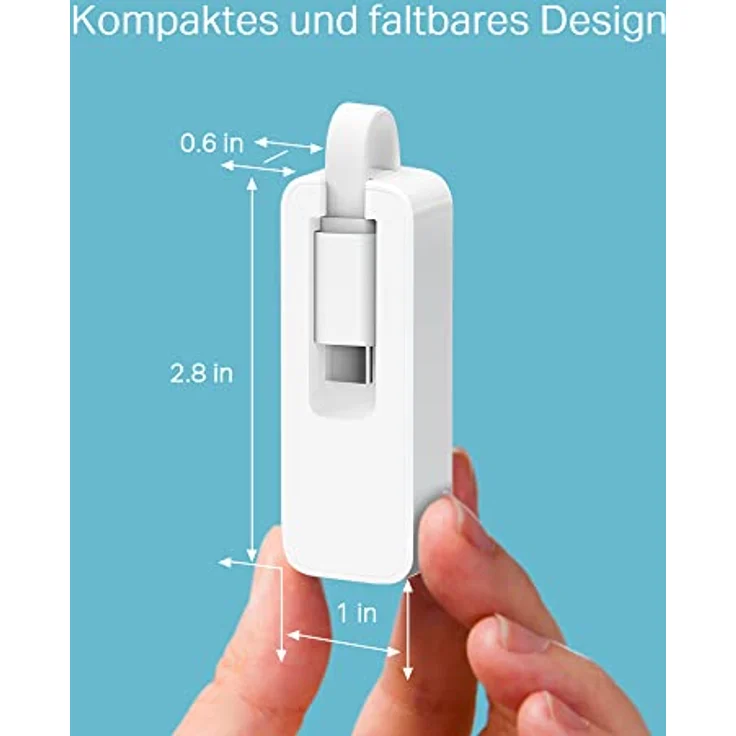 TP-Link UE300C USB C auf Ethernet Adapter, USB C auf RJ45 Gigabit Ethernet LAN Netzwerkadapter, Plug-and-Play unter Windows 11/10/8.1/8, macOS, iPadOS, Chrome OS und Linux OS – Bild 2