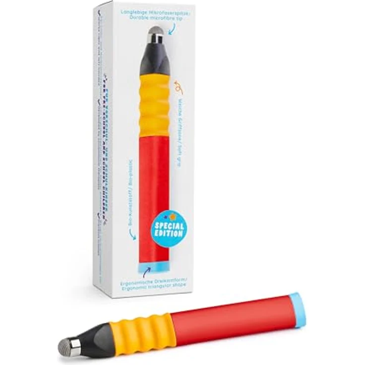 EDURINO Eingabestift - Ergonomischer Stift aus Bio-Kunststoff für Edurino, rot, für Links- und Rechtshänder – Bild 1