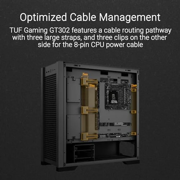 ASUS TUF Gaming GT302 TG ARGB Black, PC Gehäuse mit 3x 140 mm Lüftern, Schwarz – Bild 6