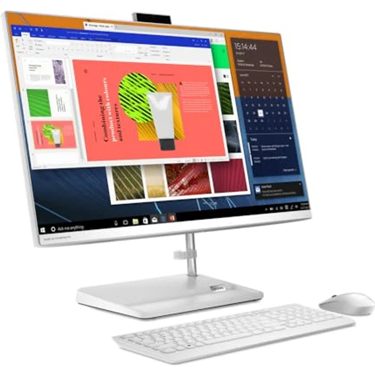 Lenovo IdeaCentre AIO 3 Desktop-PC, 27 Zoll Full-HD-Display, AMD Ryzen 5 7530U, 16 GB RAM, 512 GB SSD, AMD Radeon Graphics, Windows 11 Home, Weiß – Bild 3