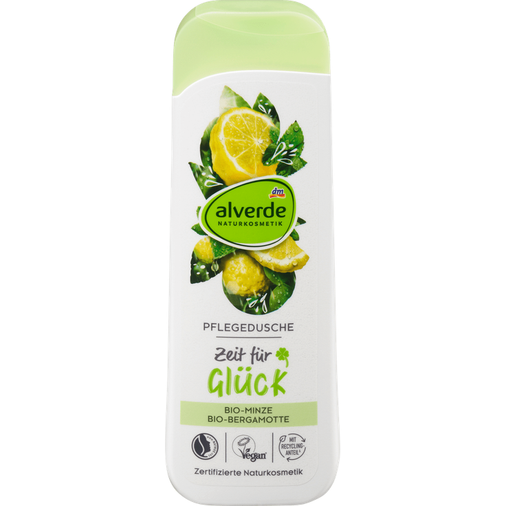 alverde NATURKOSMETIK Duschgel Zeit für Glück Minze, Bergamotte, 250 ml