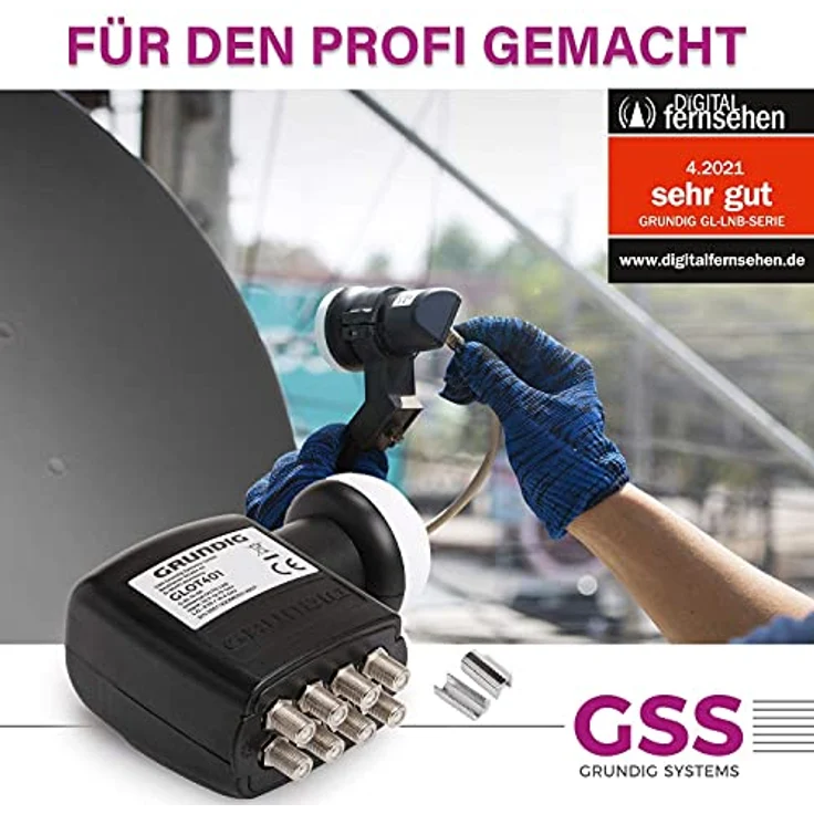 [Test SEHR GUT *] GSS Octo LNB für digital Satellitenschüssel, für 8 Teilnehmer, TV - 8fach, 8-Fach, mit LTE Filter - Sat, Full HD, 4K, 0.1dB, Wetterschutz, kälte- & hitzebeständig + Aufdrehhilfe – Bild 2