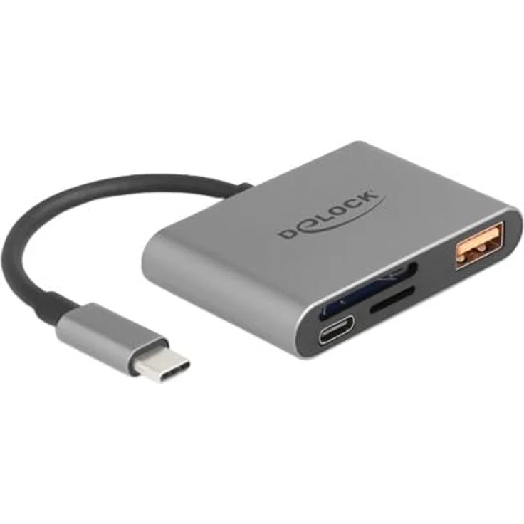 DeLOCK USB-C Card Reader für SD und Micro SD Speicherkarten, kompaktes Design, 2 Jahre Garantie