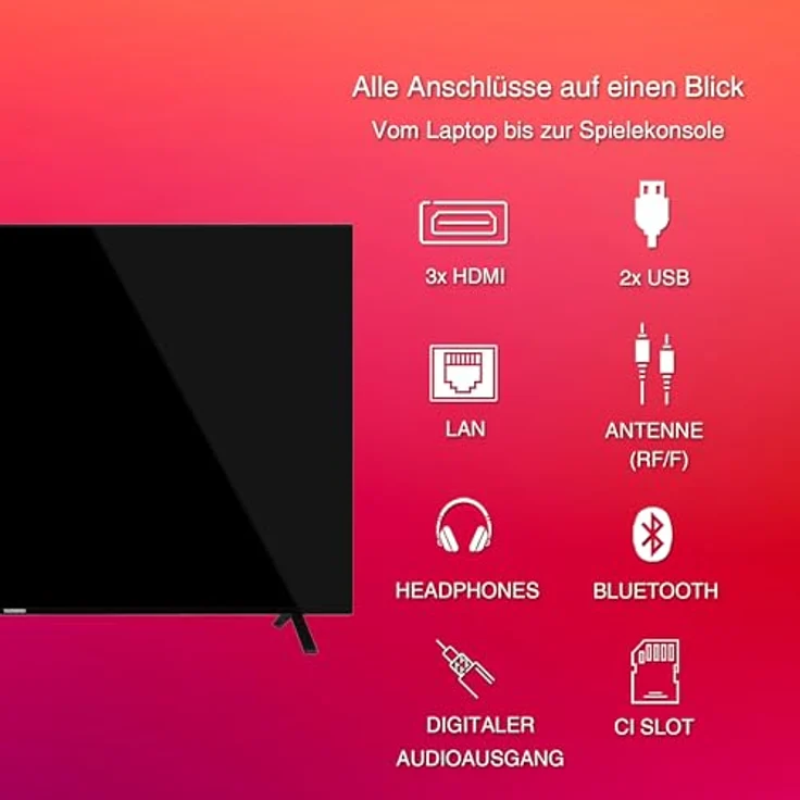 Telefunken 65 Zoll QLED Fernseher/TiVo Smart TV (4K UHD, HDR Dolby Vision, Dolby Atmos, HD+ 6 Monate inkl., Triple-Tuner) QU65TO750S – Bild 4