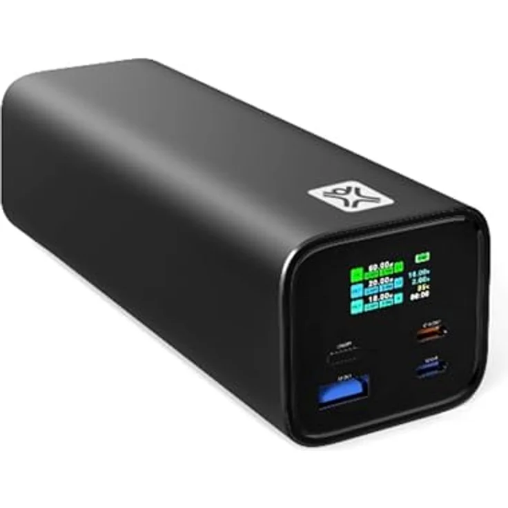 XtremeMac X-Power Max Powerbank 140W, 27.000mAh - USB-C PD 3.1 Schnellladefunktion, Ideal für MacBook Pro, iPad, Laptop & Smartphone, mit Display und 3 Ausgängen - Schwarz – Bild 1