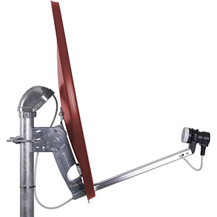 DUR-Line MDA 60cm Rot - Aluminium Satellitenschüssel mit LNB Feedhalterung - Sat Antenne Spiegel Anlage [Digital, Camping, Astra 19,2Grad, DVB-S/S2, Full HD, 4K, 3D] – Bild 6