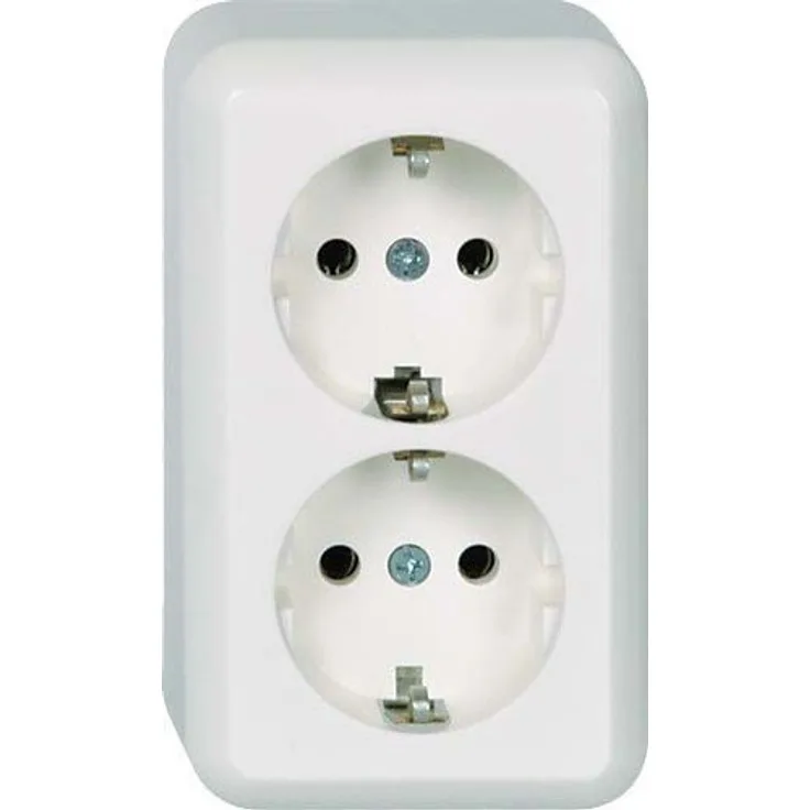 Elso Steckdose 2-Fach 16A Schraubklemme CONTURA, perlweiß, 395400