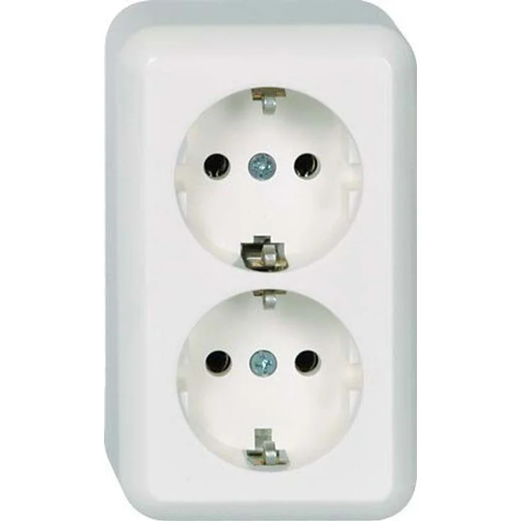 Elso Steckdose 2-Fach 16A Schraubklemme CONTURA, perlweiß, 395400 – Bild 1