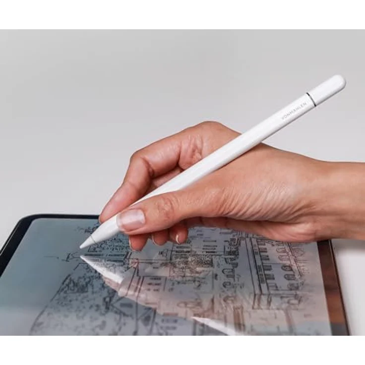 VONMÄHLEN Smart Pencil Eingabestift, weiß, mit Neigungssensitivität und Handballenerkennung, USB-C Ladefunktion, magnetische Befestigung – Bild 4